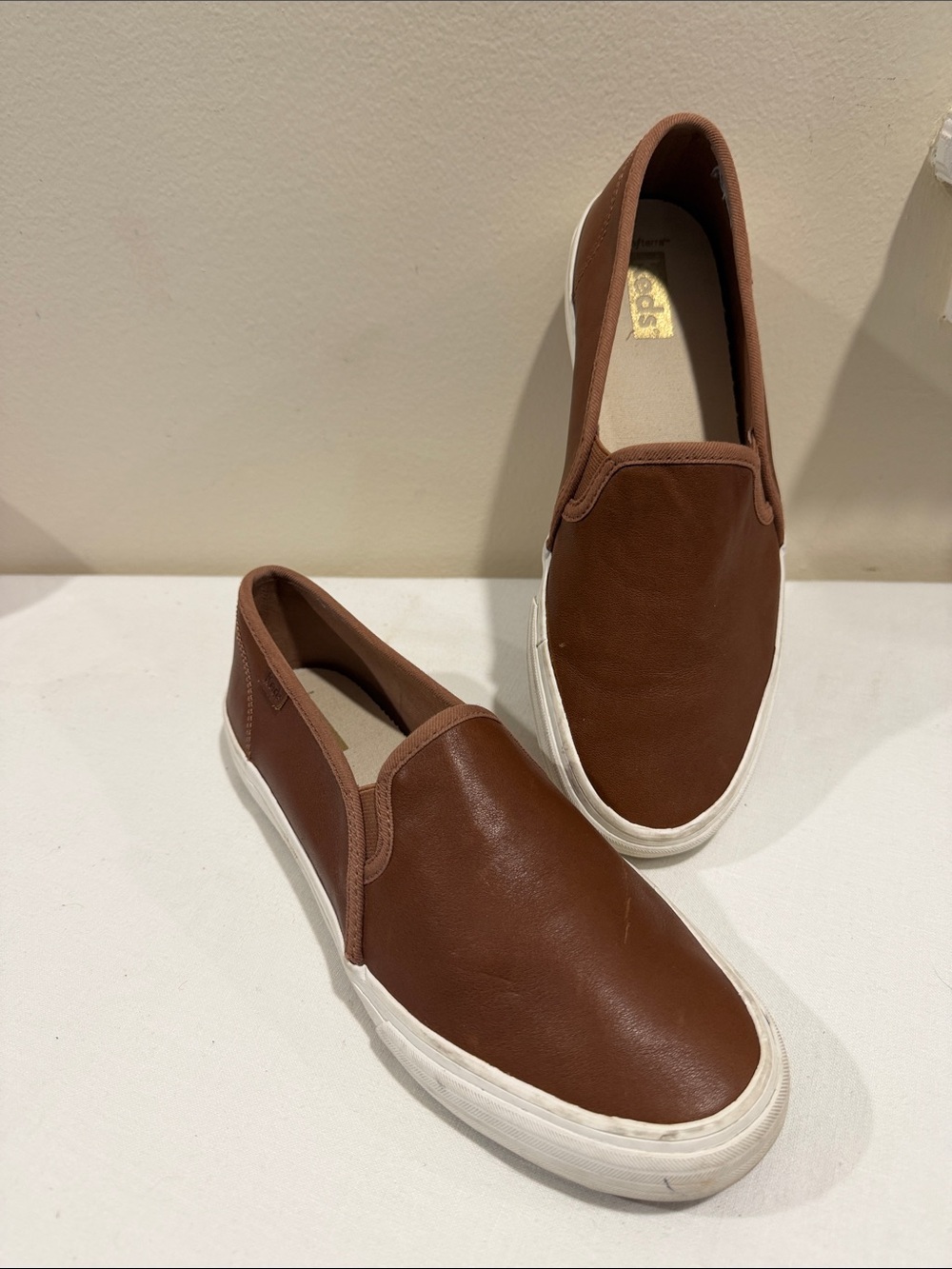Keds Women's Slip-On Loafers in Brown with White Sole